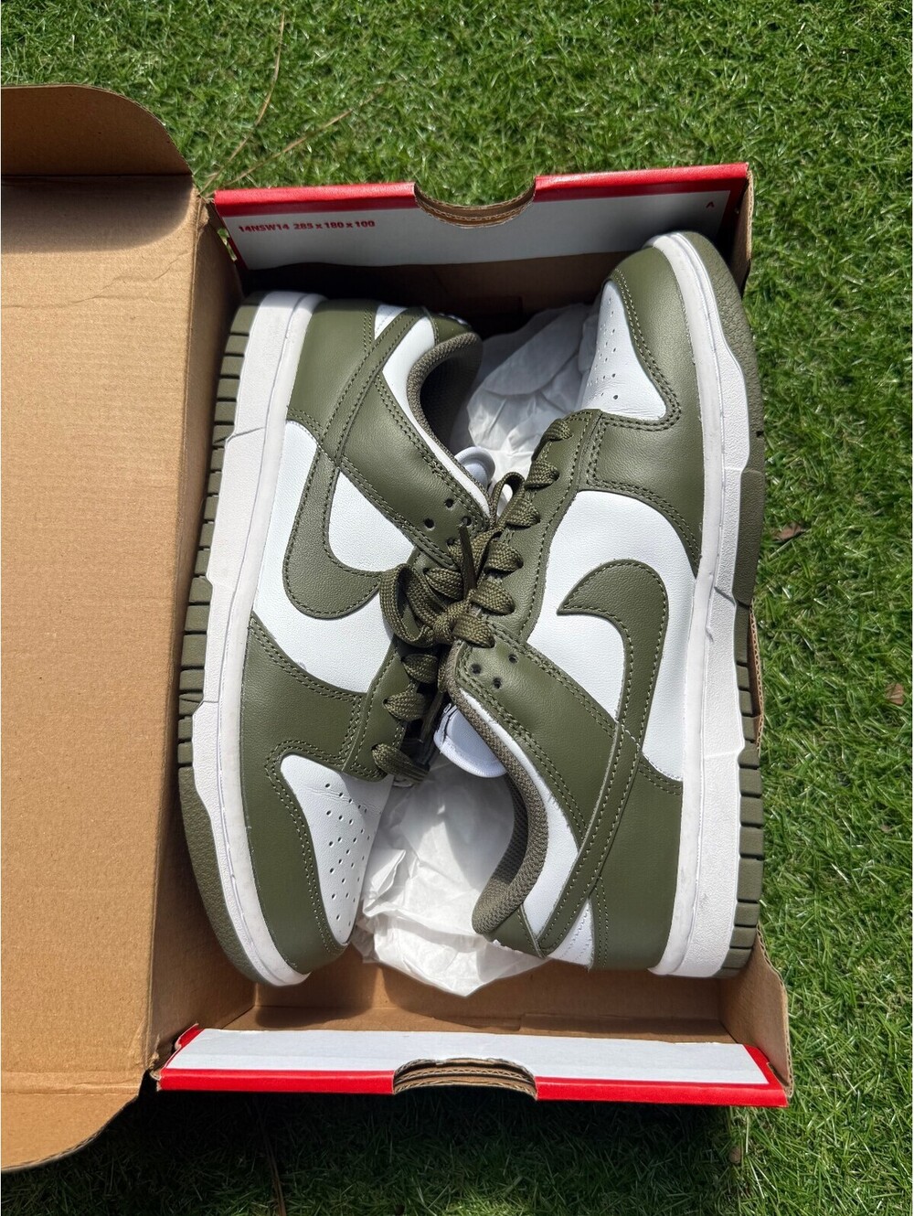 Nike Dunk Low olive green and white